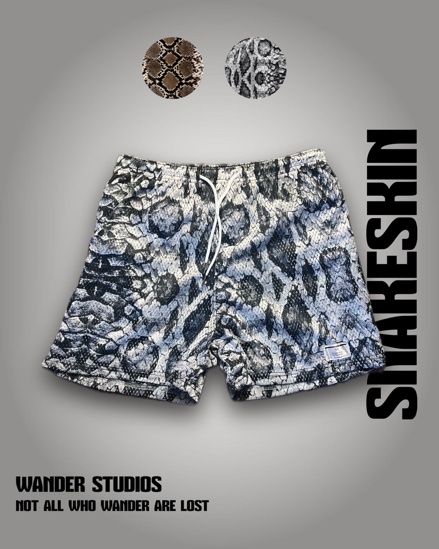 Snakeskin Shorts- serpent silver